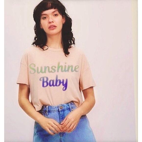Wildfox Women's Sunshine Baby Keke Short Sleeve T-Shirt Pink Salt Size S NWT - Picture 1 of 10